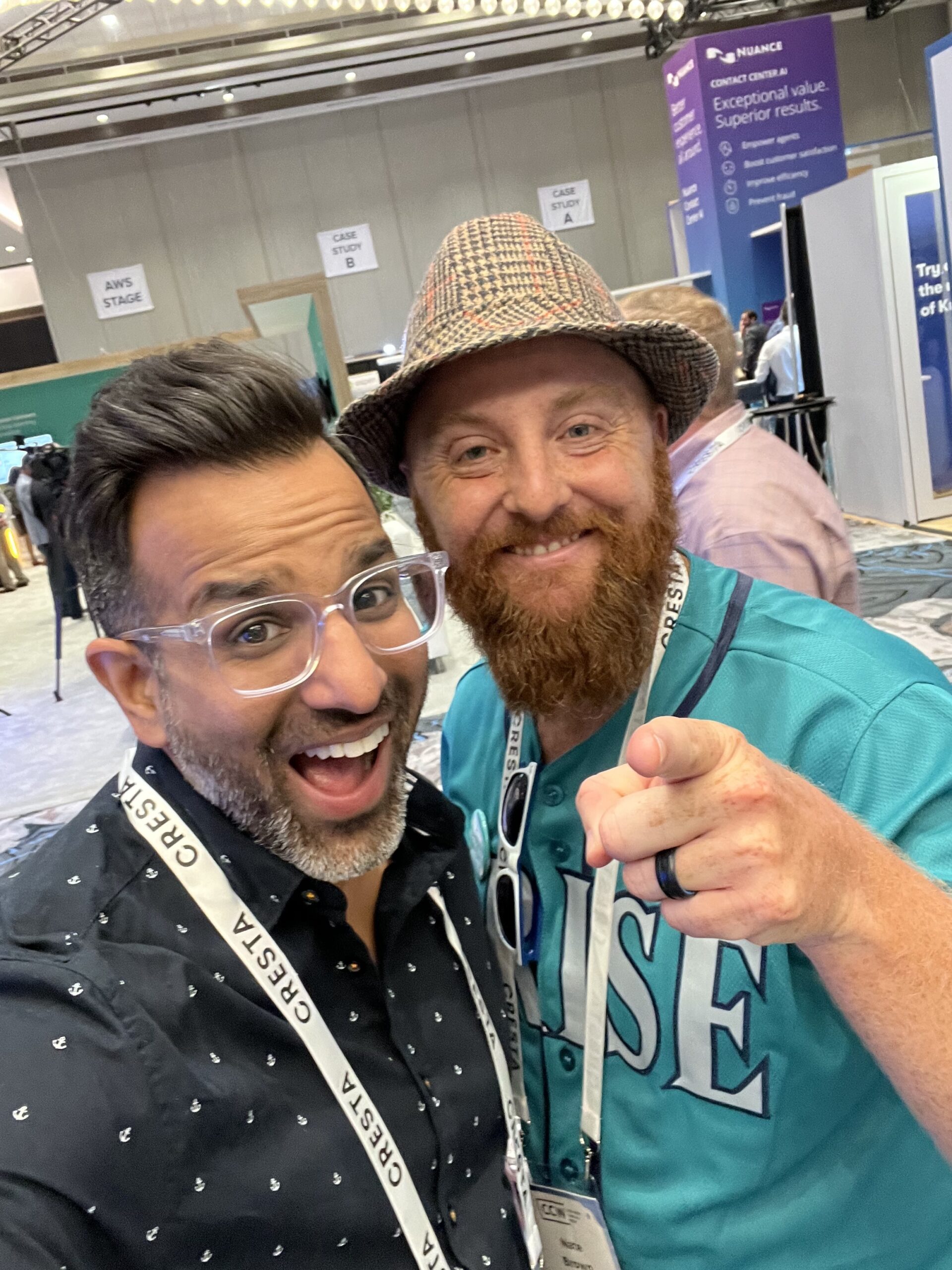 Selfie of Ravin Shah (Hellohire CEO) and Nate Brown (Senior Director of CX at Arise)