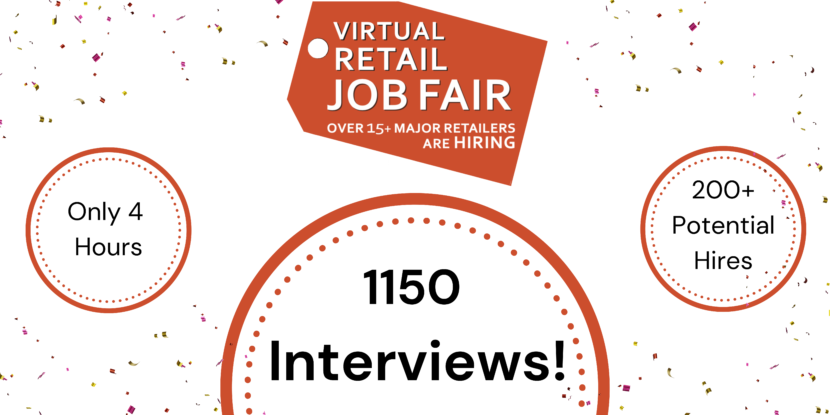 Stats from a virtual retail job fair - 4 hours, 1150 interviews, 200 hires