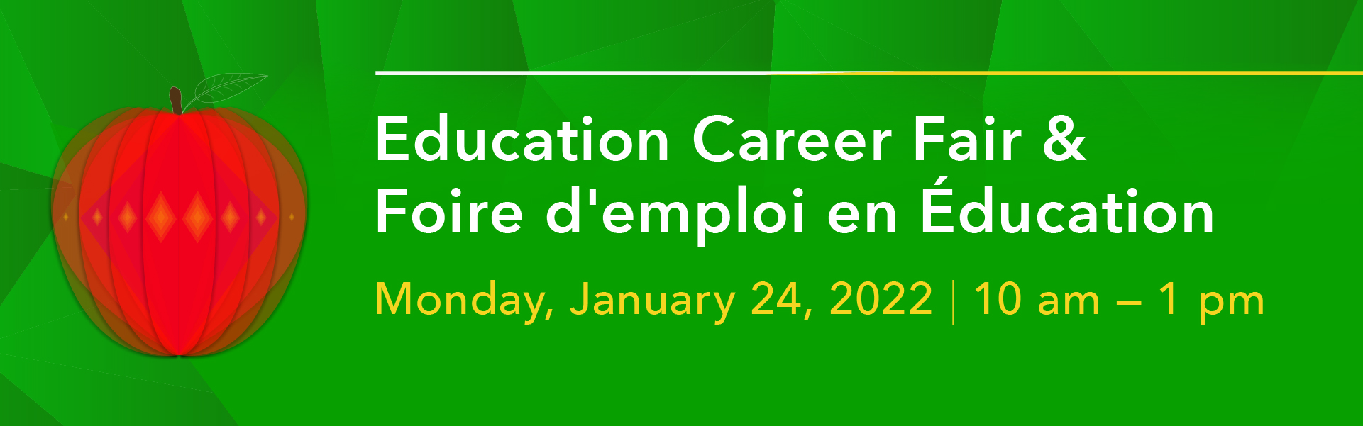education career fair banner with apple