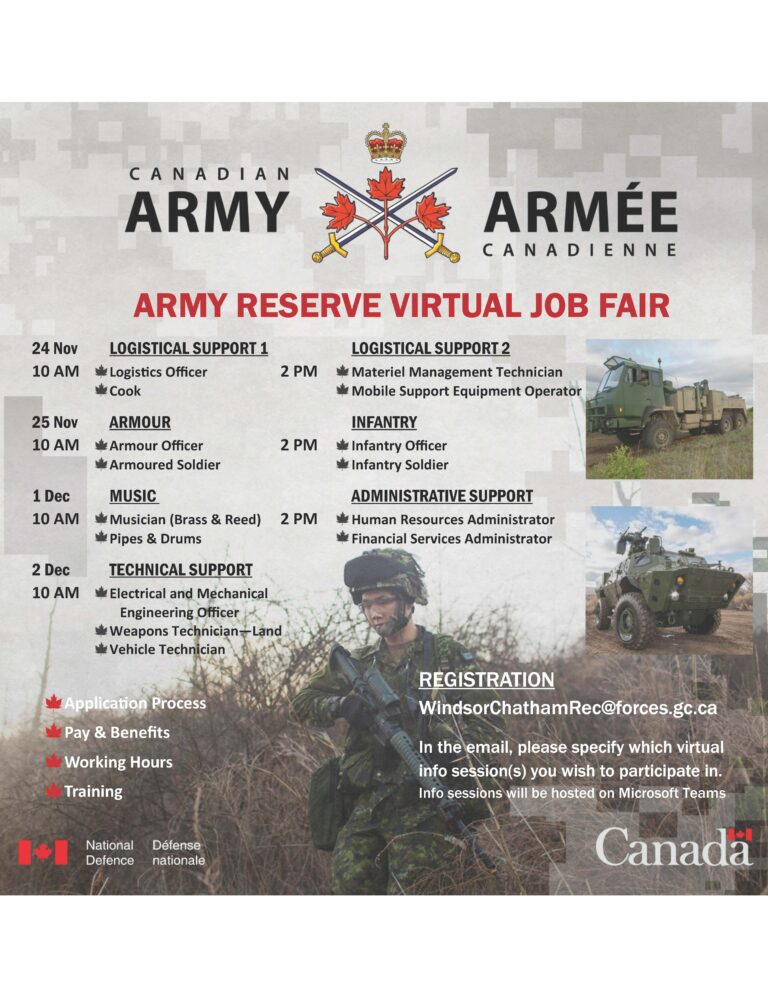 canadian army job fair poster