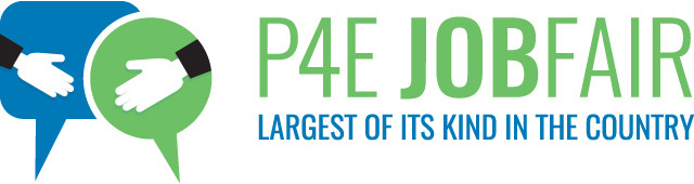 P4E job fair hand shake banner