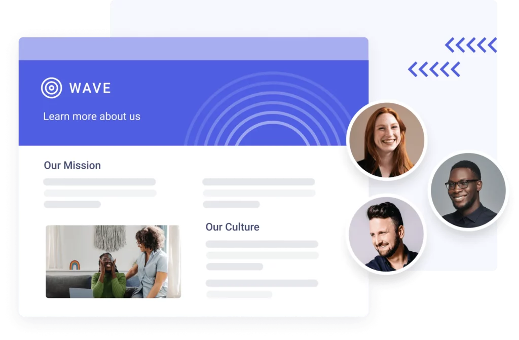 Hellohire virtual hiring event company branding page