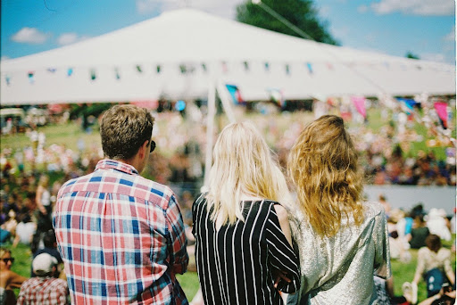 group of seasonal employees at a summer event